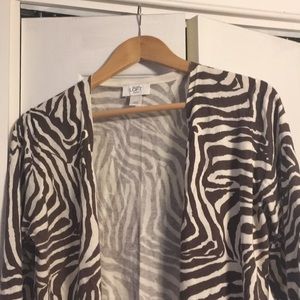 Loft chocolate and cream XLP cardigan